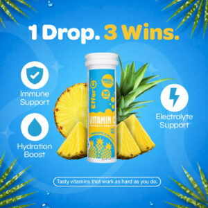 Effer-C | Pineapple Punch Flavor | 1000mg of Vitamin C | 15 Effervescent Tablets
