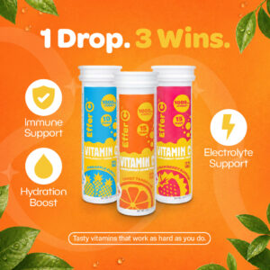 Effer-C | Variety Pack | 1000mg of Vitamin C | 3 pack 45 Effervescent Tablets