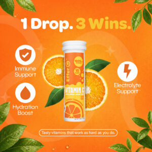 Effer-C | Tangy Tangerine Flavor | 1000mg of Vitamin C | 15 Effervescent Tablets