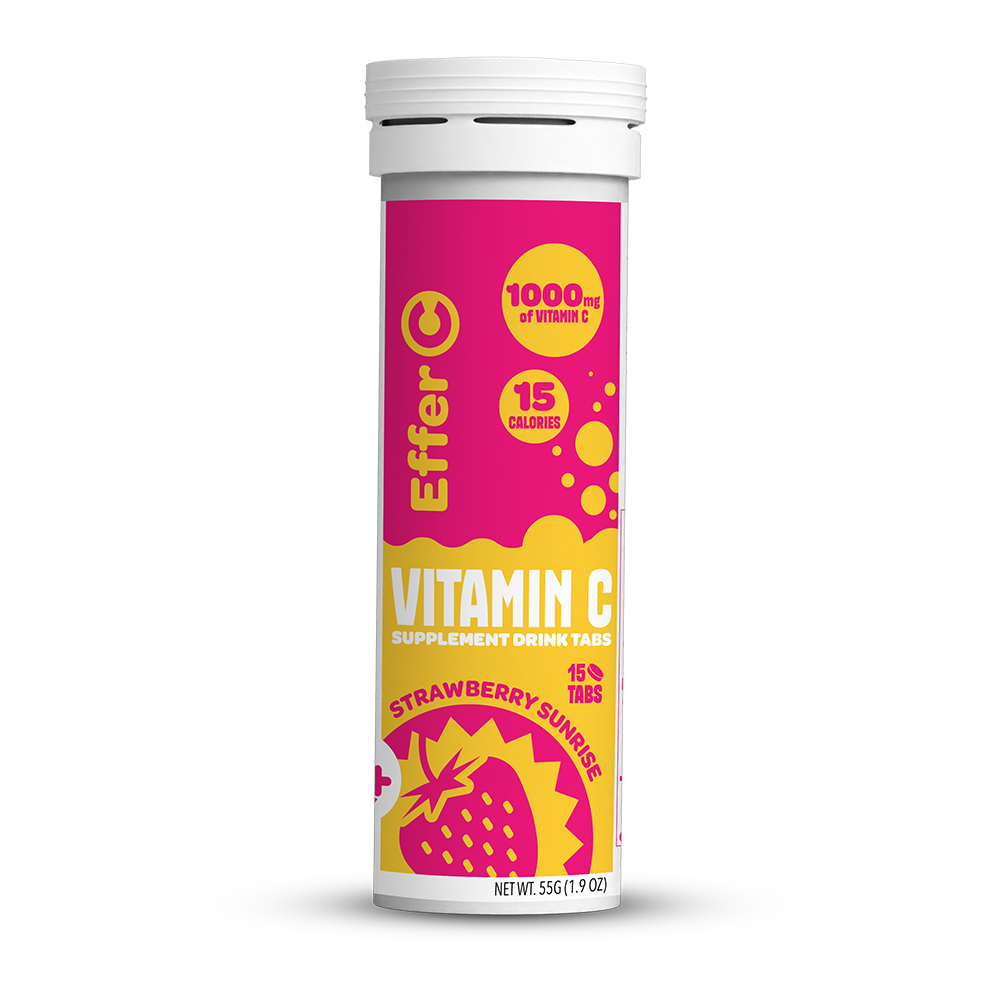 Effer-C | Strawberry Sunrise Flavor | 1000mg of Vitamin C | 15 Effervescent Tablets