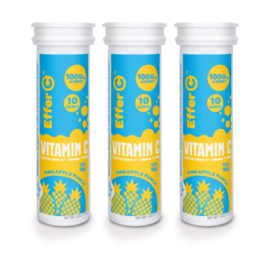 Effer-C | Pineapple Punch Flavor | 1000mg of Vitamin C | 3-Pack 45 Effervescent Tablets