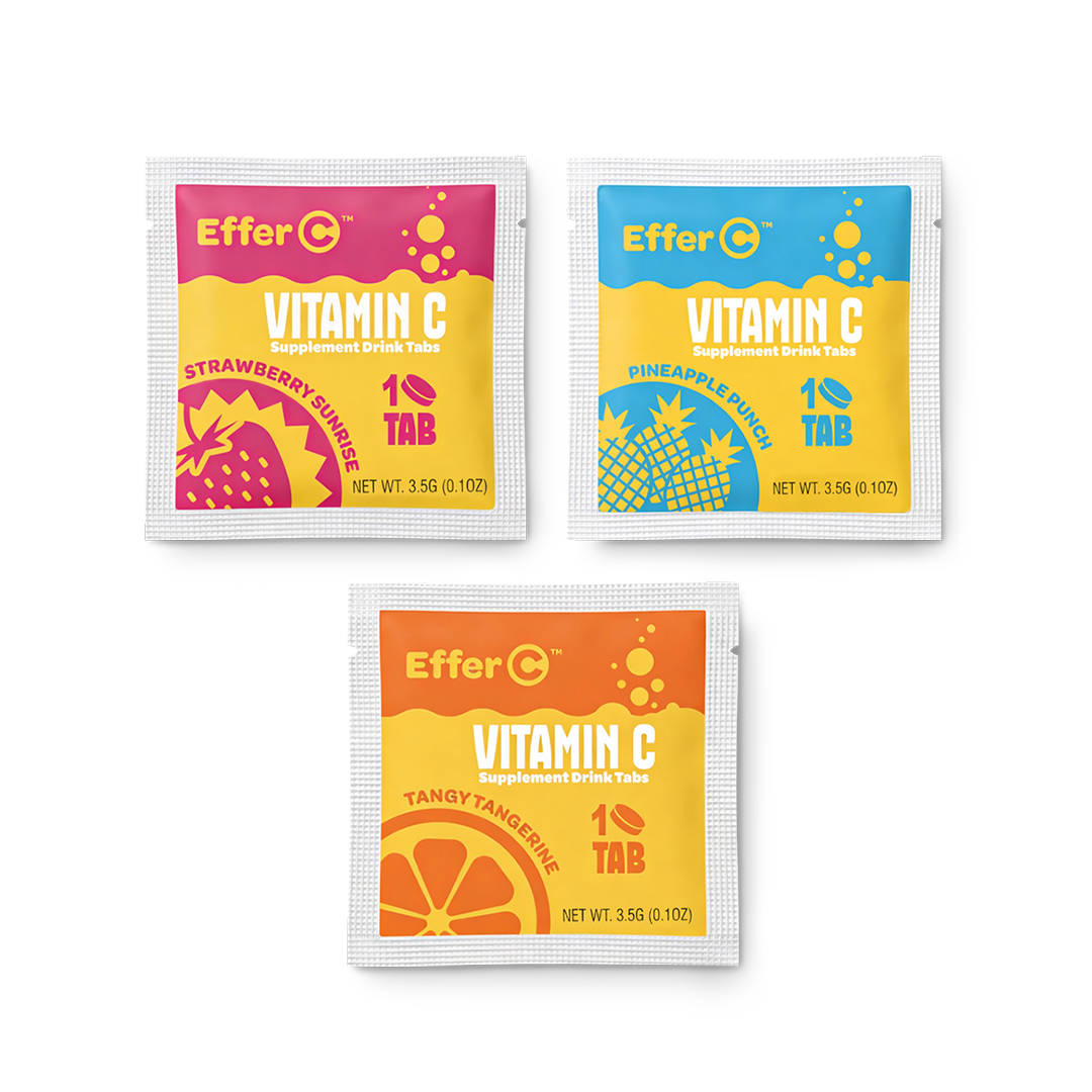 Effer-C | Variety Sample Pack | 1000mg of Vitamin C | 3 Effervescent Tablets