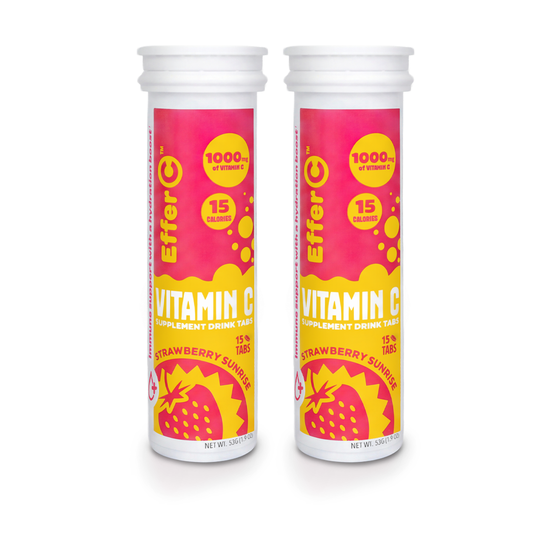 Effer-C | Strawberry Sunrise Flavor | 1000mg of Vitamin C | 2-Pack 30 Effervescent Tablets