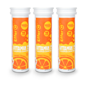 Effer-C | Tangy Tangerine Flavor | 1000mg of Vitamin C | 3-Pack 45 Effervescent Tablets