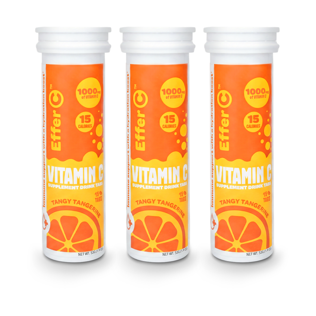 Effer-C | Tangy Tangerine Flavor | 1000mg of Vitamin C | 3-Pack 45 Effervescent Tablets